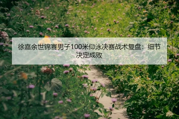 徐嘉余世锦赛男子100米仰泳决赛战术复盘：细节决定成败